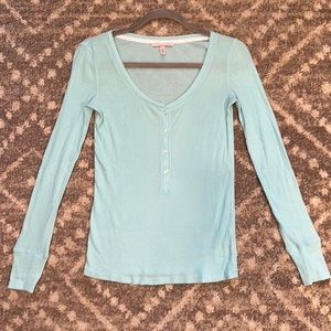Victoria’s Secret Teal Thermal Long Sleeve Top Size Small